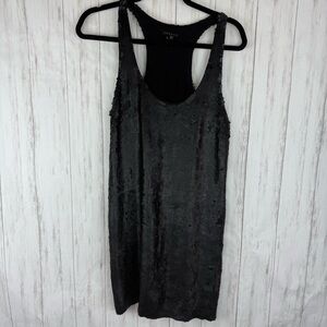 Theory Black Silk and Sequin Tank Dress